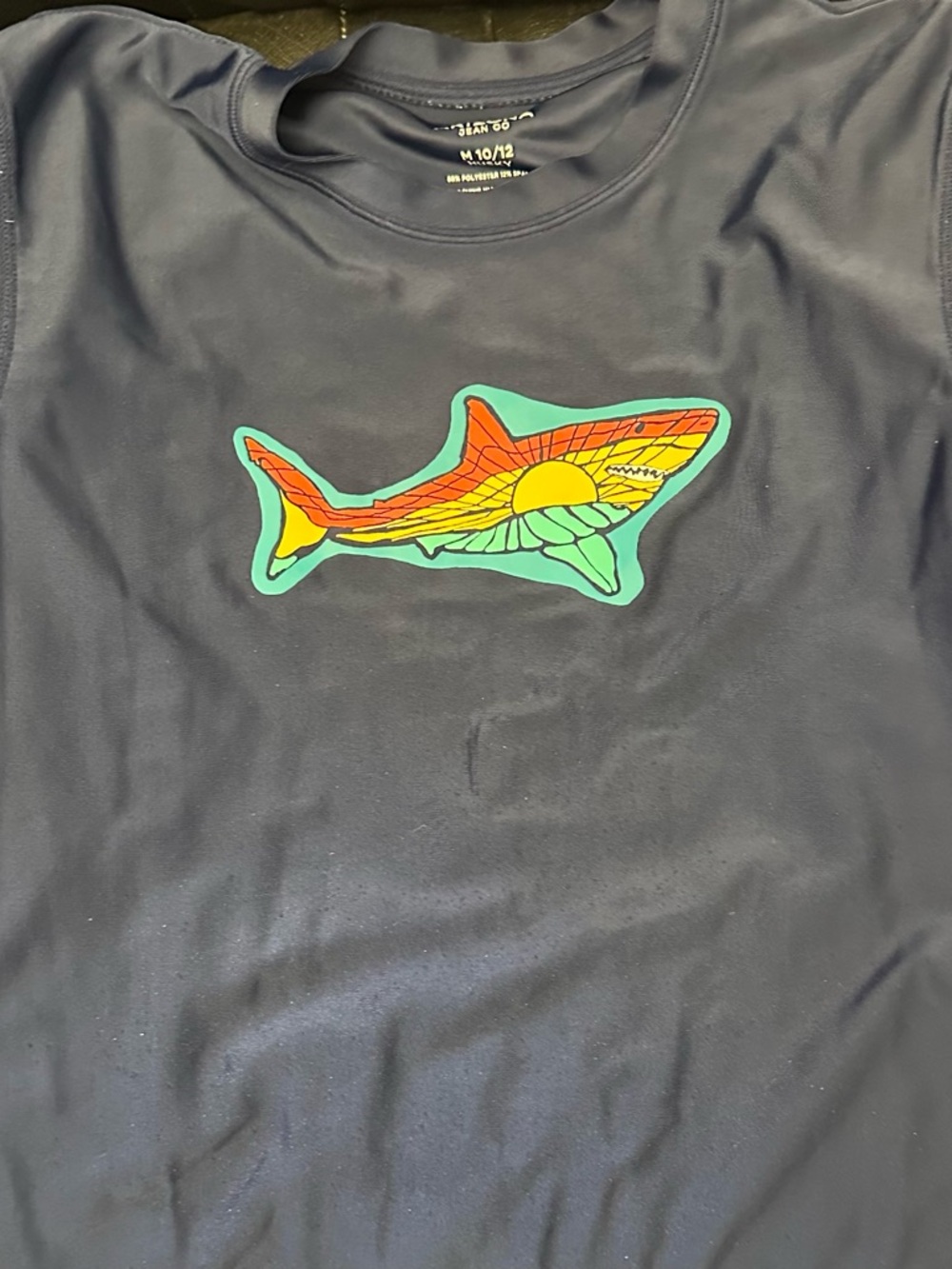 Arizona Jean Company Navy Tee with Multicolor Shark Graphic